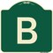 Signmission Designer Series Sign W/ Letter B, Green & Tan Heavy-Gauge Aluminum Sign, 18" x 18", G-1818-22962 A-DES-G-1818-22962 - alternate 1